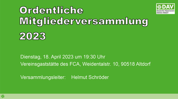 Mitgliederversammlung 2023 | © DAV Sektion Altdorf