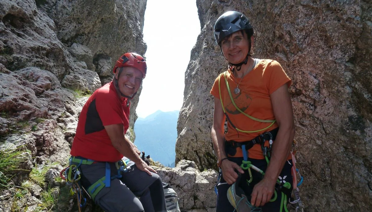 Michaela und Roland in der Scharte | © DAV Sektion Altdorf - Herbert Herrmann