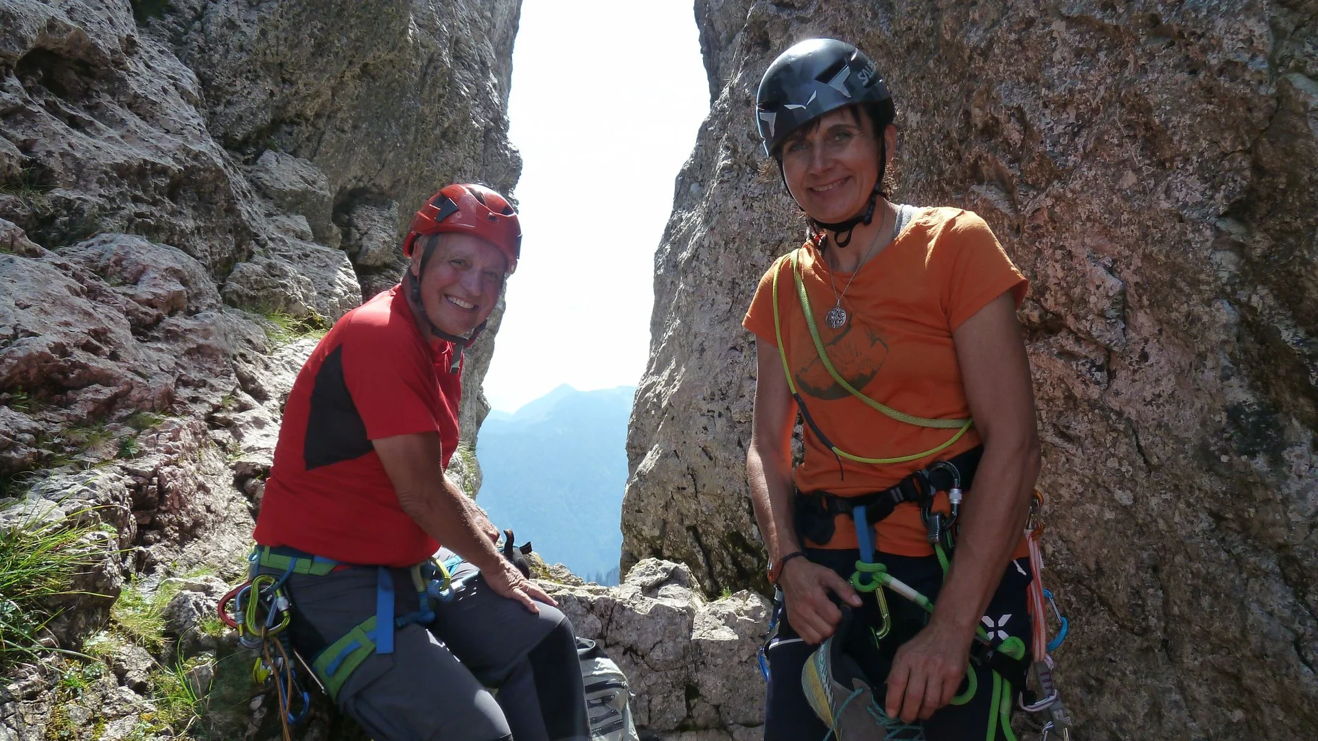 Michaela und Roland in der Scharte | © DAV Sektion Altdorf - Herbert Herrmann
