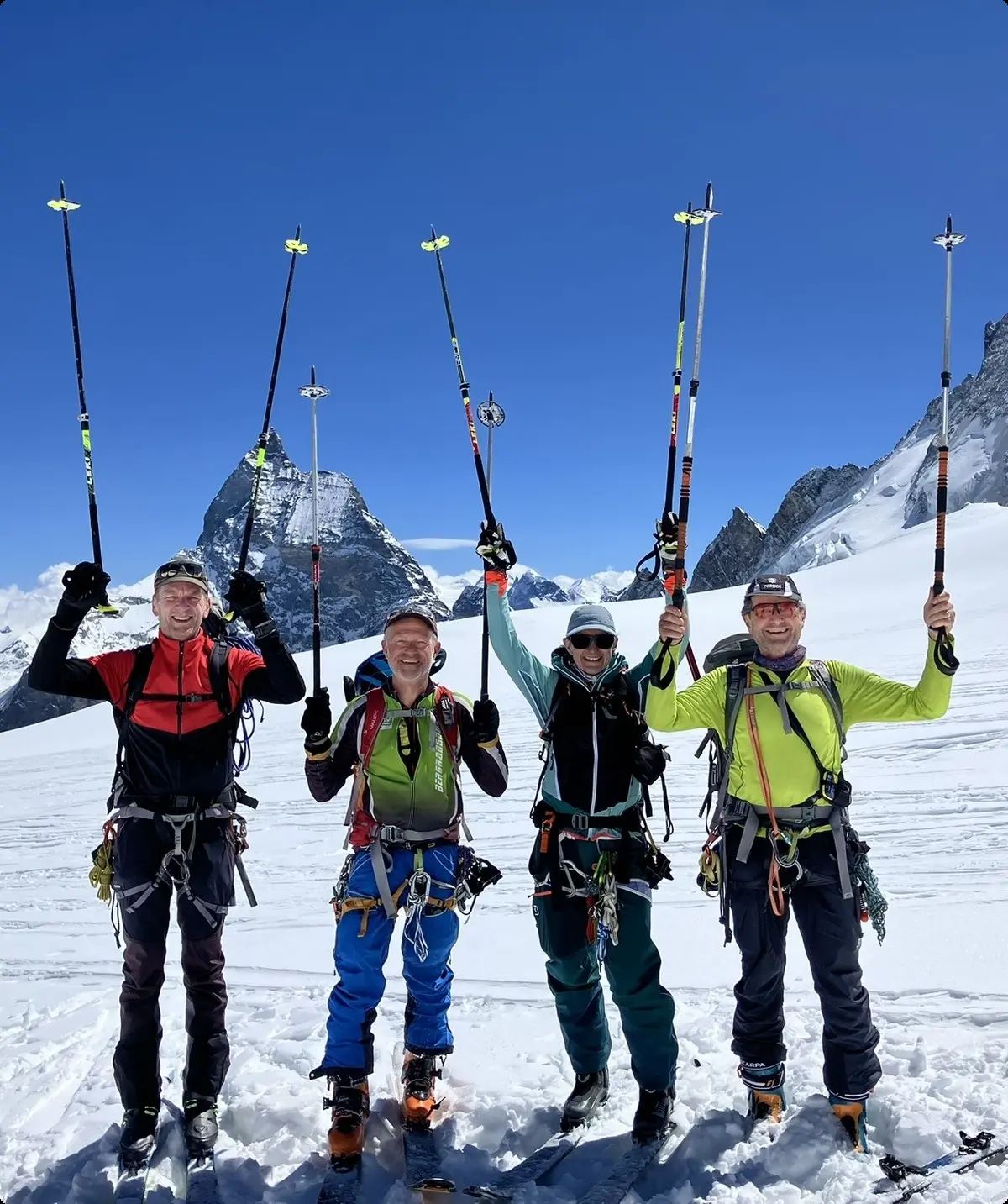 am Col du Valpelline - vor dem Matterhorn und Dent Herens | © DAV Sektion Altdorf - Wolfgang Müller