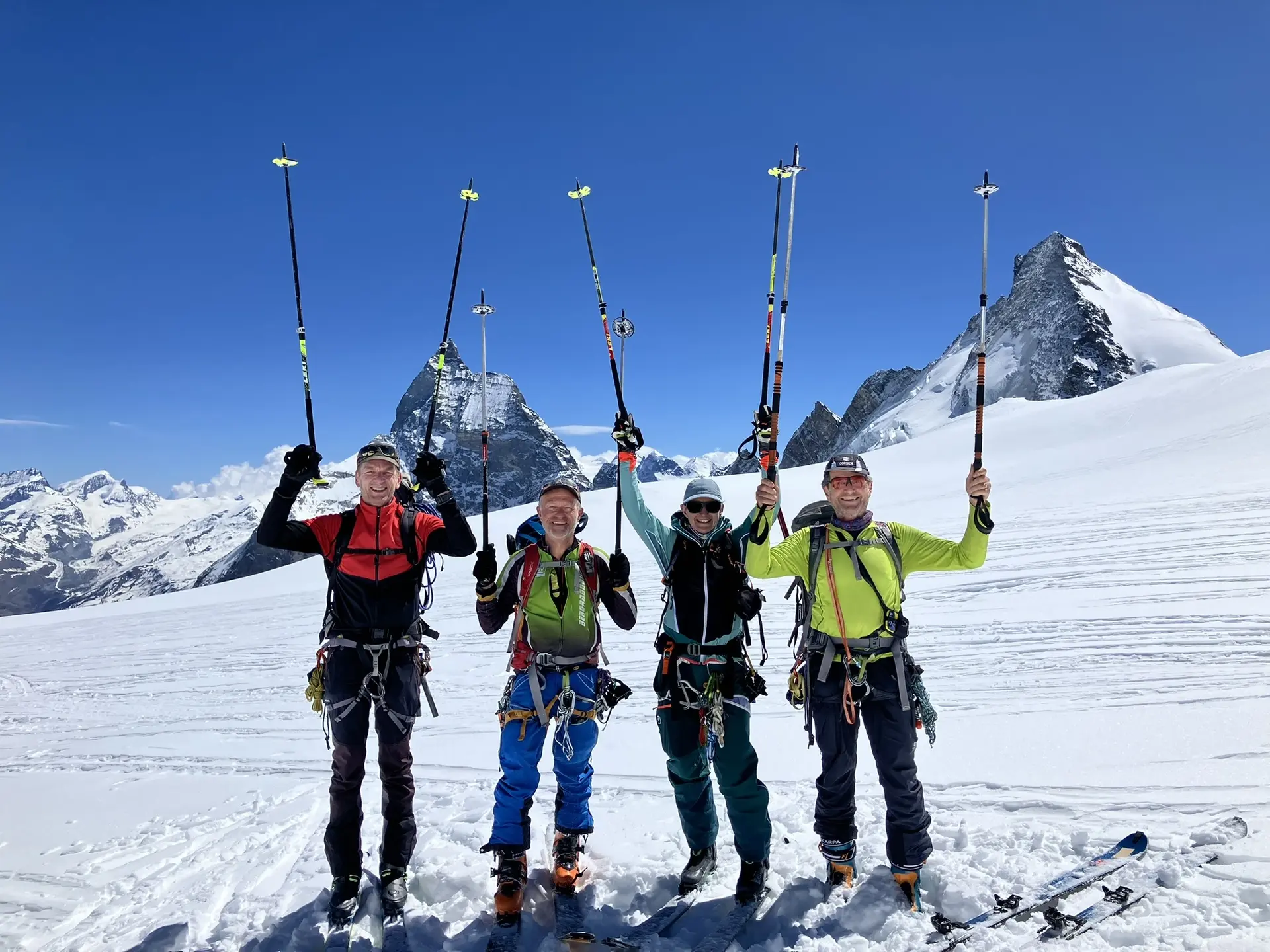 am Col du Valpelline - vor dem Matterhorn und Dent Herens | © DAV Sektion Altdorf - Wolfgang Müller