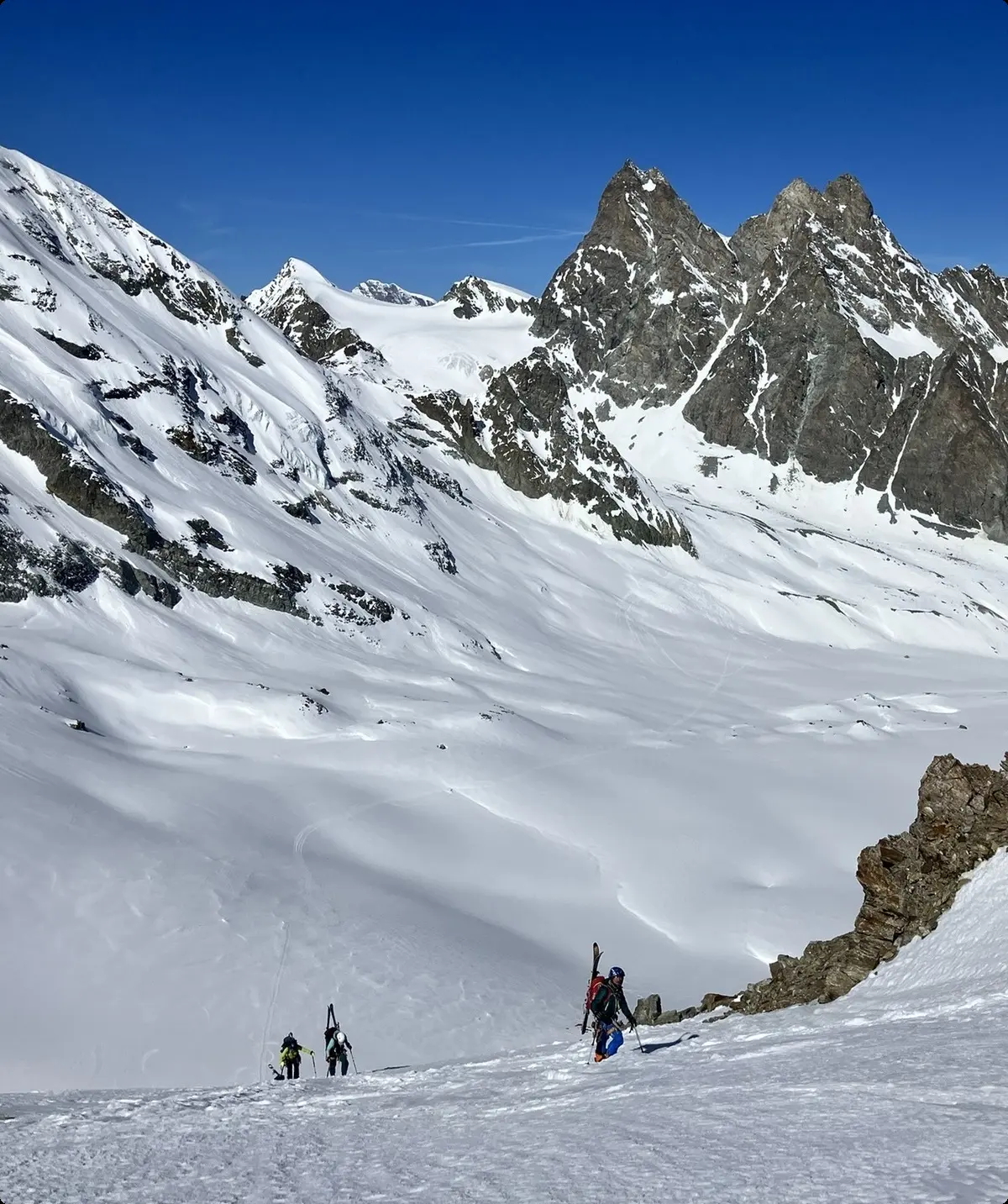mit Steigeisen über den Col du Mont Brule | © DAV Sektion Altdorf - Wolfgang Müller