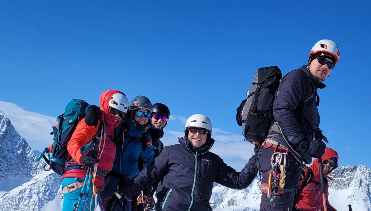 Gruppenbild in der Cunfin-Scharte | © DAV Sektion Altdorf - Matthis Krondorf