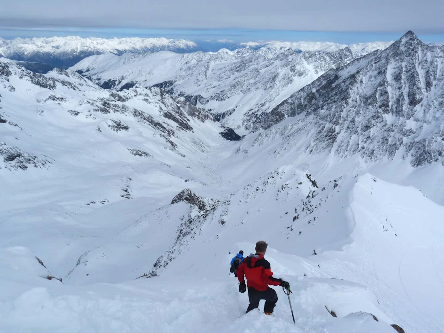 Abstieg vom Hohen Seeblaskogel- Hinten Karwendel- Tuxer Alpen- Lüsener Fernerkogel | © DAV Sektion Altdorf - Bergsteigergruppe - Wolfgang Wening