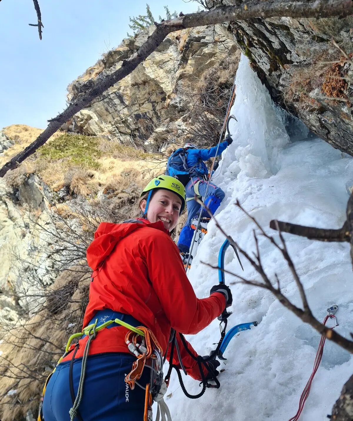 Eisklettern in Mehrseillängen | © DAV Sektion Altdorf- Bastian Linkens