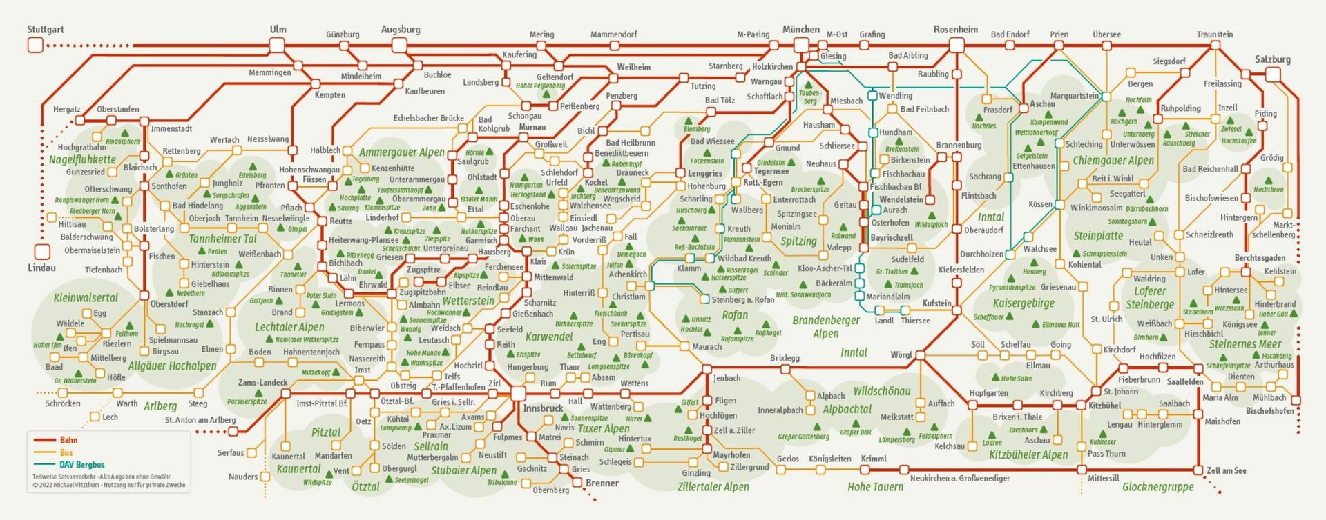 ÖV-Netzplan für den Sommer | © Michael Vitzthum - Panorama 4/2021, S. 8/9 // https://magazin.alpenverein.de/artikel/offis-clever-nutzen_5a967175-59d4-4d78-9c91-1bd03582a3eb