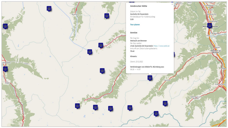 Tourenplanung Starthütten Karte | © openstreetmap.de Tourenplanung Starthütten Karte | © openstreetmap.de