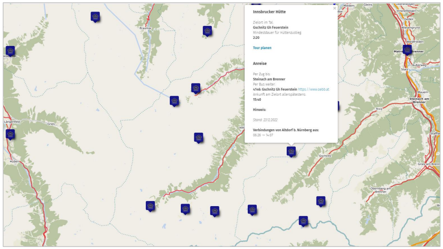 Tourenplanung Starthütten Karte | © openstreetmap.de