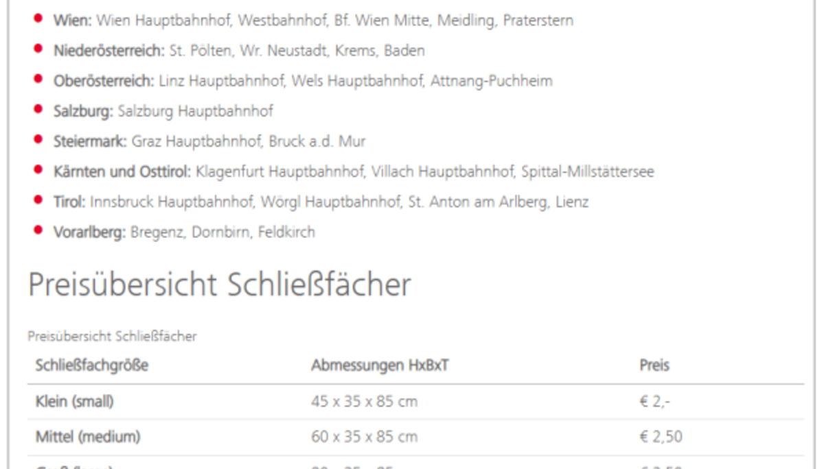 Schließfächer | © oebb.at