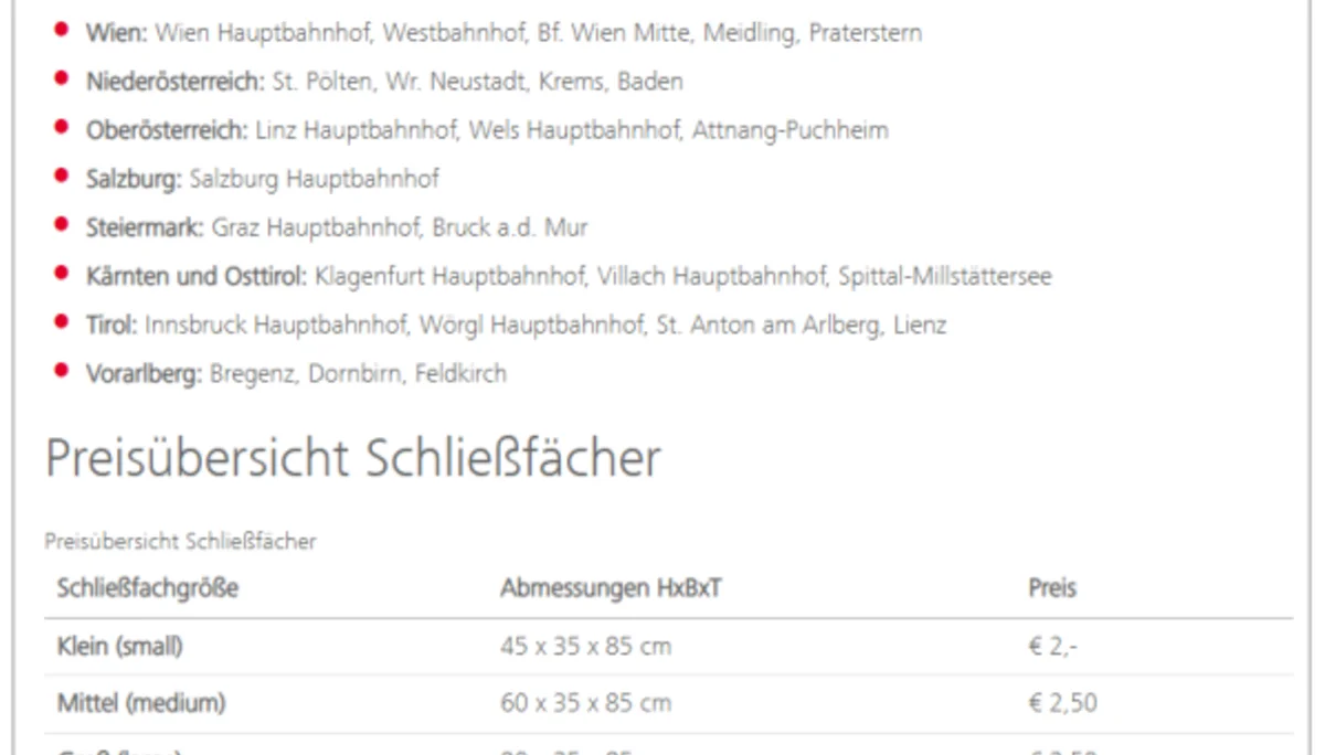 Schließfächer | © oebb.at