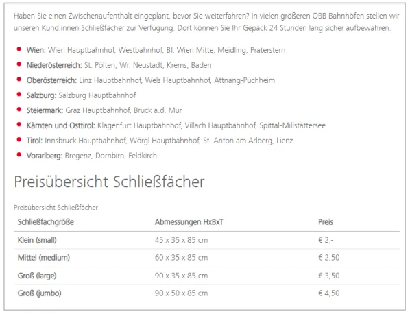 Schließfächer | © oebb.at